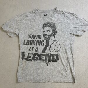 Chuck Norris T Shirt Men's Size Medium Gray Top Kick Productions Short Sleeve